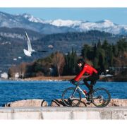 Castelli - Pantaloni lungi ciclism cu bretele iarna si vreme rece pentru femei Sorpasso Ros W bibtight - mov inchis gri reflex