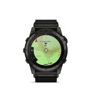 Garmin - Tactix 7 AMOLED Sapphire ceas multisport cu GPS - ramă neagră Titanium DLC și curea din silicon neagră + nailon