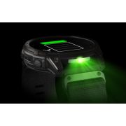Garmin - Tactix 7 AMOLED Sapphire ceas multisport cu GPS - ramă neagră Titanium DLC și curea din silicon neagră + nailon