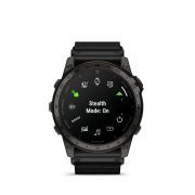 Garmin - Tactix 7 AMOLED Sapphire ceas multisport cu GPS - ramă neagră Titanium DLC și curea din silicon neagră + nailon