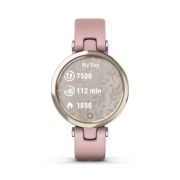 Garmin - Lily Sport - rama Crean Gold cu carcasa Dust Rose si bratara din silicon - ceas inteligent