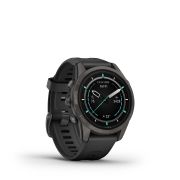 Garmin - epix Pro 42mm Gen 2s Sapphire smartwatch premium AMOLED - ramă gri din titanium DLC si curea din silicon neagră