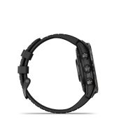 Garmin - epix Pro 47mm Gen 2 Sapphire smartwatch premium AMOLED - ramă gri din titanium DLC si curea din silicon neagră