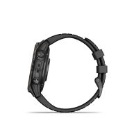 Garmin - epix Pro 47mm Gen 2 Sapphire smartwatch premium AMOLED - ramă gri din titanium DLC si curea din silicon neagră