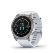 Garmin - epix Pro 51mm Gen 2X Sapphire smartwatch premium AMOLED - ramă din titanium si curea din silicon albă