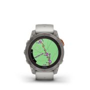 Garmin - fenix 7 Pro Sapphire Solar smartwatch premium cu incarcare solara 47mm - ramă din titanium si curea din silicon gri|portocaliu