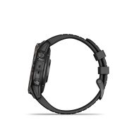 Garmin - fenix 7 Pro Sapphire Solar smartwatch premium cu incarcare solara 47mm - ramă negru gri din titanium DLC si curea din silicon neagră