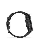 Garmin - fenix 7 Pro Sapphire Solar smartwatch premium cu incarcare solara 47mm - ramă negru gri din titanium DLC si curea din silicon neagră
