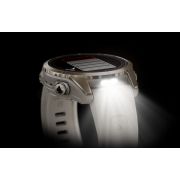 Garmin - fenix 7s Pro Sapphire Solar smartwatch premium cu incarcare solara 42mm - ramă Soft Gold si curea din silicon crem