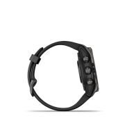 Garmin - fenix 7s Pro Sapphire Solar smartwatch premium cu incarcare solara 42mm - ramă gri din titanium DLC si curea din silicon neagră