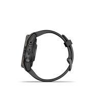 Garmin - fenix 7s Pro Sapphire Solar smartwatch premium cu incarcare solara 42mm - ramă gri din titanium DLC si curea din silicon neagră