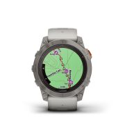 Garmin - fenix 7x Pro Sapphire Solar smartwatch premium cu incarcare solara 51mm - ramă din titanium si curea din silicon gri|portocaliu