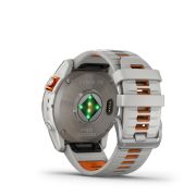 Garmin - fenix 7x Pro Sapphire Solar smartwatch premium cu incarcare solara 51mm - ramă din titanium si curea din silicon gri|portocaliu