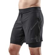 CEP - Pantaloni scurti alergare pentru barbati cu compresie Shorts 2 in 1 - negru