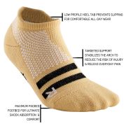 CEP - sosete compresie scurte barbati Training Compression Socks No Show - maro deschis nisip negru
