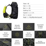Instinct - vesta alergare tip rucsac - ALPI 40 + 2x HydraPack 600ml - 40L
