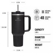 Stanley - termos tip sticla cu pai - Quencher H2.0 Tumbler - Ash - 1.18L