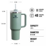 Stanley - termos tip sticla cu pai - Quencher H2.0 Tumbler - Shale - 1.18L