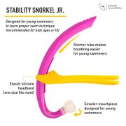 Finis - accesoriu inot pentru copii Snorkel Stability Jr - roz intens magic