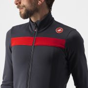 Castelli - tricou maneca lunga 14-20 gr C - Puro 3 FZ - antracit | rosu