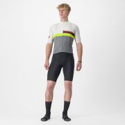 Tricou cu maneca scurta Castelli A Blocco Alb/Gri/Galben Fluo/Visiniu