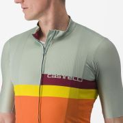 Tricou cu maneca scurta Castelli A Blocco Vernil/Portocaliu/Galben/Visiniu