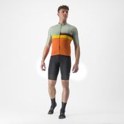 Tricou cu maneca scurta Castelli A Blocco Vernil/Portocaliu/Galben/Visiniu
