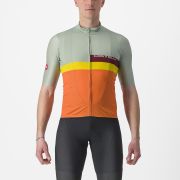 Tricou cu maneca scurta Castelli A Blocco Vernil/Portocaliu/Galben/Visiniu XXL