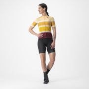 Tricou cu maneca scurta Castelli Dolce de dama Galben/Visiniu M