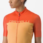 Tricou cu maneca scurta Castelli Velocissima de dama Galben/Portocaliu S