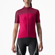 Tricou cu maneca scurta Castelli Velocissima de dama Rosu/Visiniu