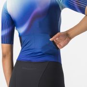 Costum de triatlon cu maneca scurta Castelli PR 2 W Speed Suit de dama Alb/Albastru/Negru