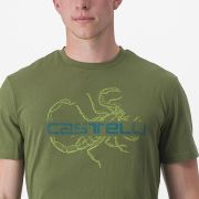 Tricou casual Castelli Finale Tee Kaki M