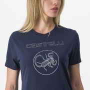 Tricou casual Castelli Pedalare Tee de dama Bleumarin