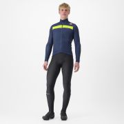 Tricou cu maneca lunga Castelli Puro 3 FZ BelgianBlue/YellowFluoReflex