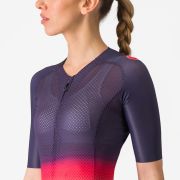 Tricou cu maneca scurta Castelli Climbers 4.0 W de dama Bleumarin/Magenta/Portocaliu