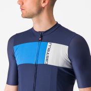 Tricou cu maneca scurta Castelli Prologo 7 Indigo/Albastru/Gri