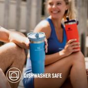 Stanley - termos tip sticla cu pai - Flip Straw Tumbler - albastru intens azur - 890 ml - Personalizat Trisport - Garmin