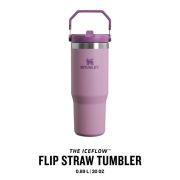 Stanley - termos tip sticla cu pai - Flip Straw Tumbler - mov deschis lila - 890 ml