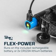 Nebo - lanterna frontala reincarcabila Einstein 1500 Flex, incarcare USB sau baterii CR123A