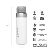 Stanley - termos tip bidon apa GO Quick Flip Water Bottle - alb polar - 1.06 Litri