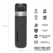 Stanley - termos tip bidon apa - GO Quick Flip Water Bottle - gri inchis carbune - 0.7 L