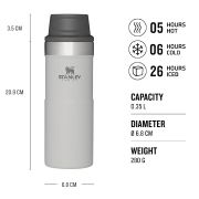 Stanley - termos tip cana cu buton Trigger Action Travel Mug - gri deschis cenusa - 354 ml