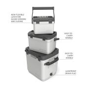 Stanley - lada frigorifica Adventure Cold For Days Outdoor Cooler, alb gri inchis - 15.1 litri