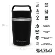 Stanley - termos mic tip pahar Adventure Shortstack Travel Mug - negru mat piatra - 230 ml