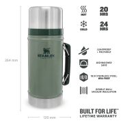 Stanley - termos pentru mancare cu maner The Legendary Classic Food Jar - verde Hammertone - 940 ml