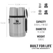 Stanley - termos pentru mancare lingura inclusa Adventure All-in-One Food Jar + Spork - Stainless Steel 530 ml