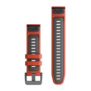 Garmin QuickFit 22 - curea silicon - rosu Flame|gri