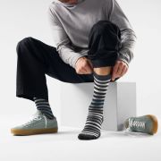 Șosete Merino Smartwool Everyday Spruce Street - negru/alb | Crew | Relaxed Fit