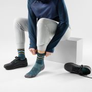 Șosete Merino alergare Smartwool Run - albastru Twilight | Mid Crew | Targeted Cushion